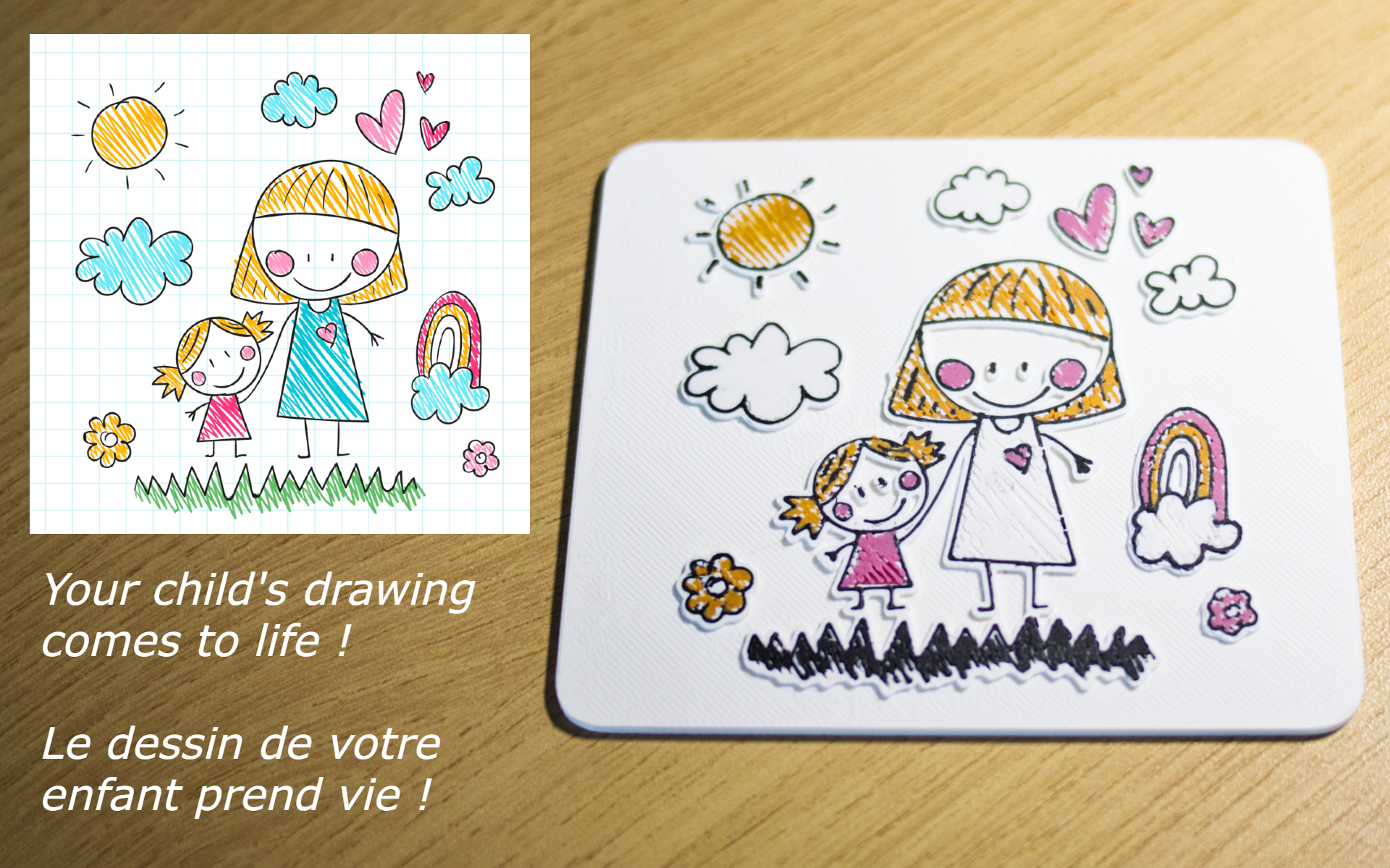 Child's drawing in 3D